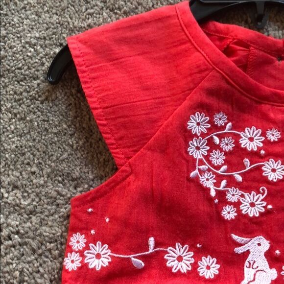 COPY - Girl’s 5 NWT Red/ Coral Copper Key Dress Bunnies - Picture 7 of 8